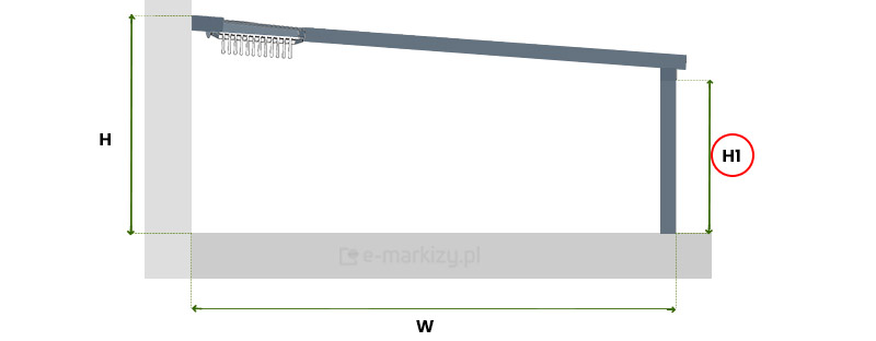 Pomiar wysokości pergoli aluminiowej, pergola aluminiowa wysokość podpory, podpora pergoli wymiary