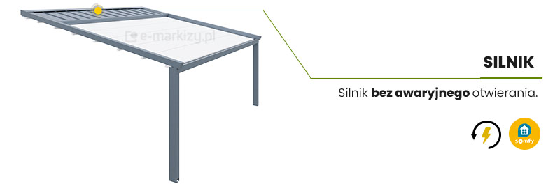 Wybierz napęd pergoli, pergola tarasowa elektryczna, pergola z silnikiem elektrycznym, pergola napęd somfy