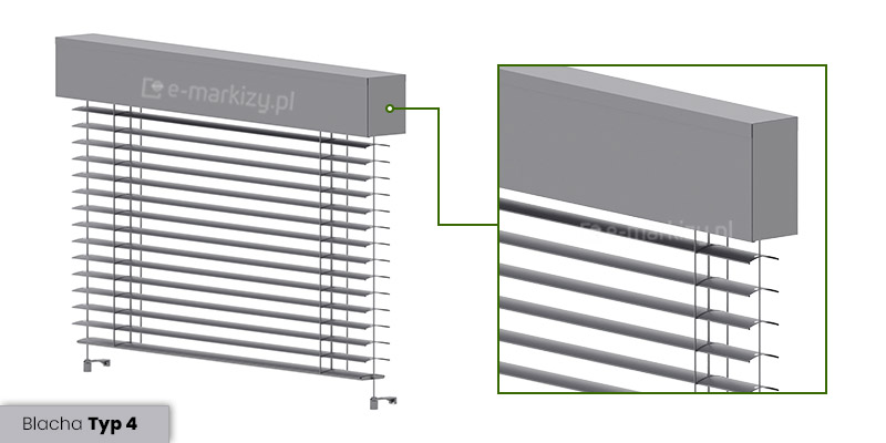 Żaluzja fasadowa c80 linkowa blacha osłonowa typ 4