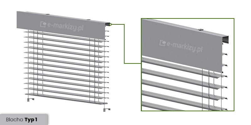 Żaluzja fasadowa z90 linkowa blacha osłonowa typ 1