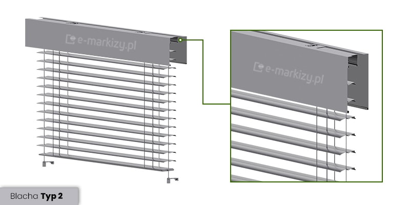 Żaluzja fasadowa z90 linkowa blacha osłonowa typ 2