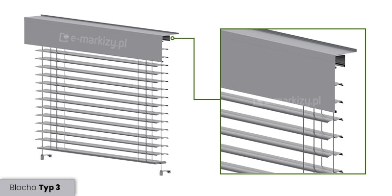 Żaluzja fasadowa z90 linkowa blacha osłonowa typ 3