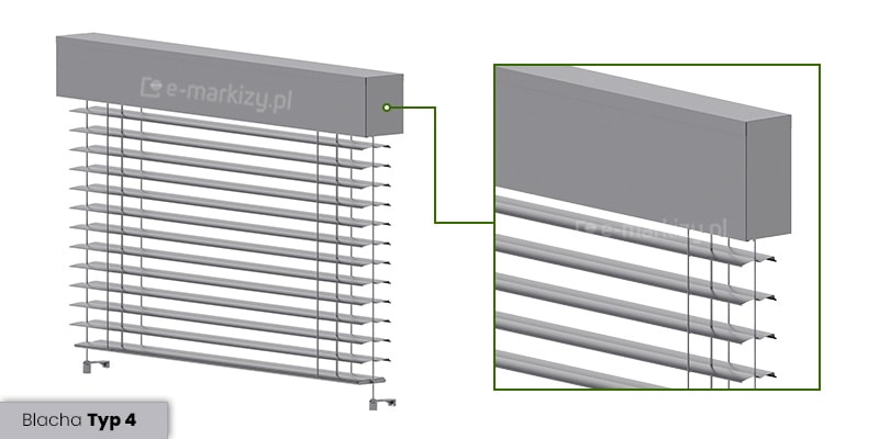 Żaluzja fasadowa z90 linkowa blacha osłonowa typ 4