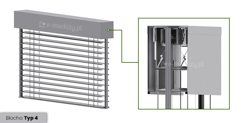 Żaluzja fasadowa z90 listwowa blacha osłonowa typ 4