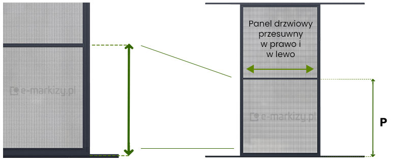 Pomiar moskitiery przesuwnej, moskitiera drzwiowa przesuwana pomiary, moskitiery przesuwane jak mierzyć, moskitiera slim wymiarowanie
