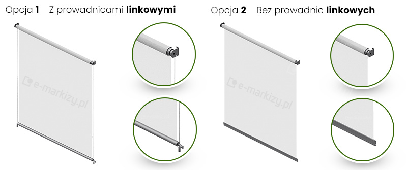 Refleksol XS selt wybierz rodzaj prowadnic bocznych, refleksol wolnowiszący lub refleksol na prowadnicach