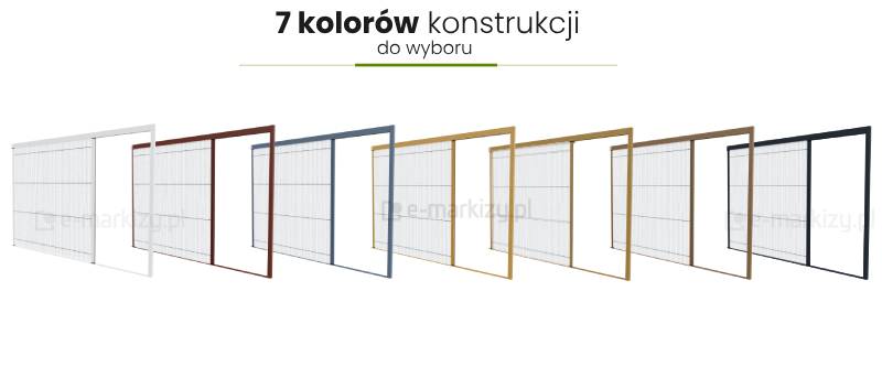 moskitiera plisowana kolory konstrukcji, moskitiera plisa kolory konstrukcji, moskitiera top-zag mol wzornik kolorów