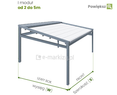 Pergola Mol wolnostojąca wymiarowanie, pomiar pergoli wolnostojącej, instrukcja pomiaru pergoli tarasowej